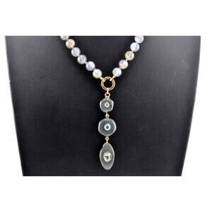 Rachel Reinhardt Labradorite 14K Vermeil Triple Drop Necklace